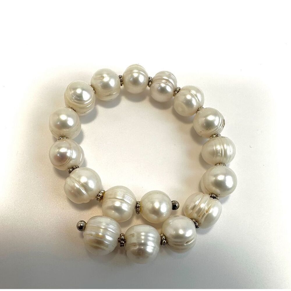 Sterling silver fresh water  pearl wrap bracelet - Picture 3 of 8